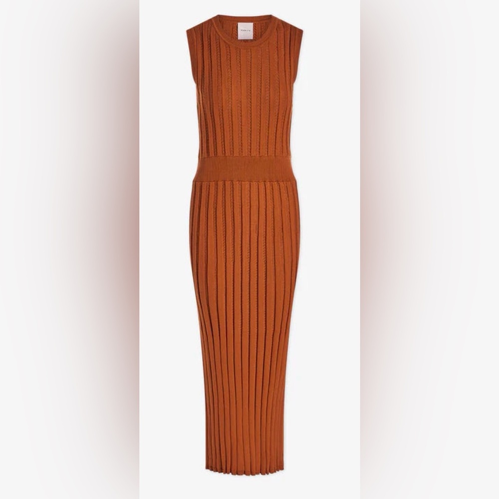 Varley Florian Knit Dress in Almond‎ Size Large NWT